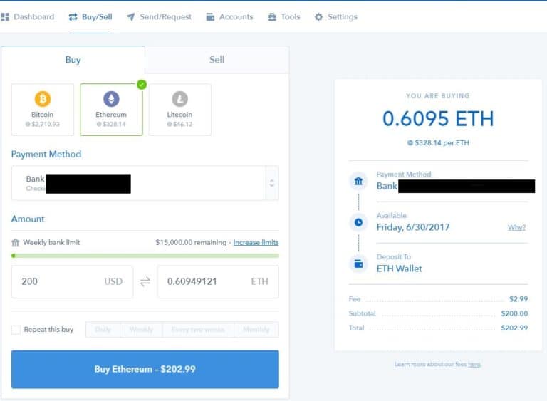 can i buy ethereum from coinbase and transfer it to my wallet