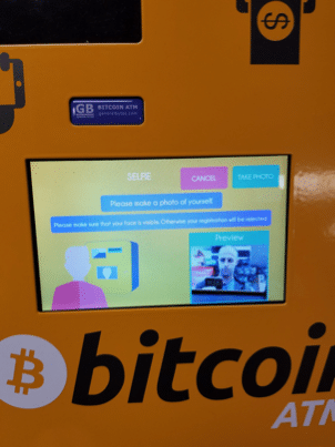 Bitcoin ATM selfie
