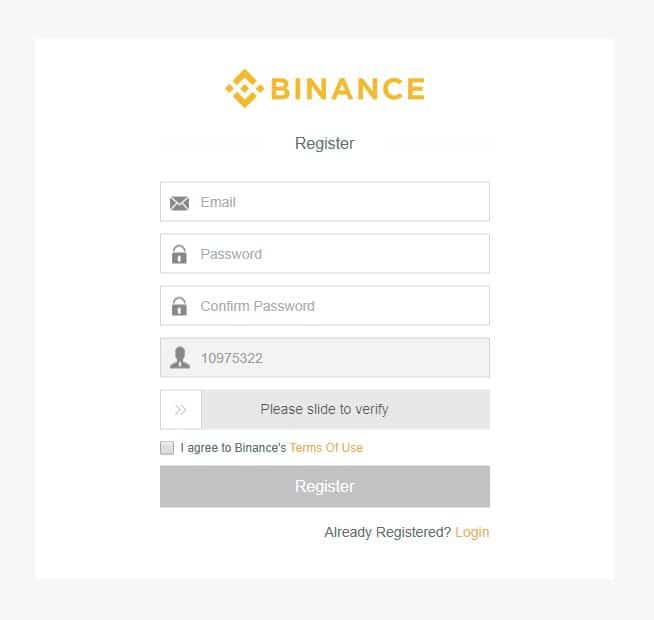Register an Account on Binance