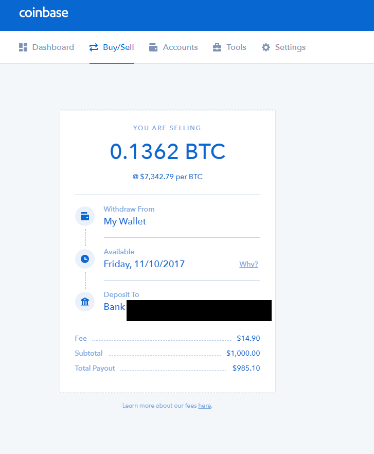Selling bitcoin for cash coinbase one wallet bitcoin