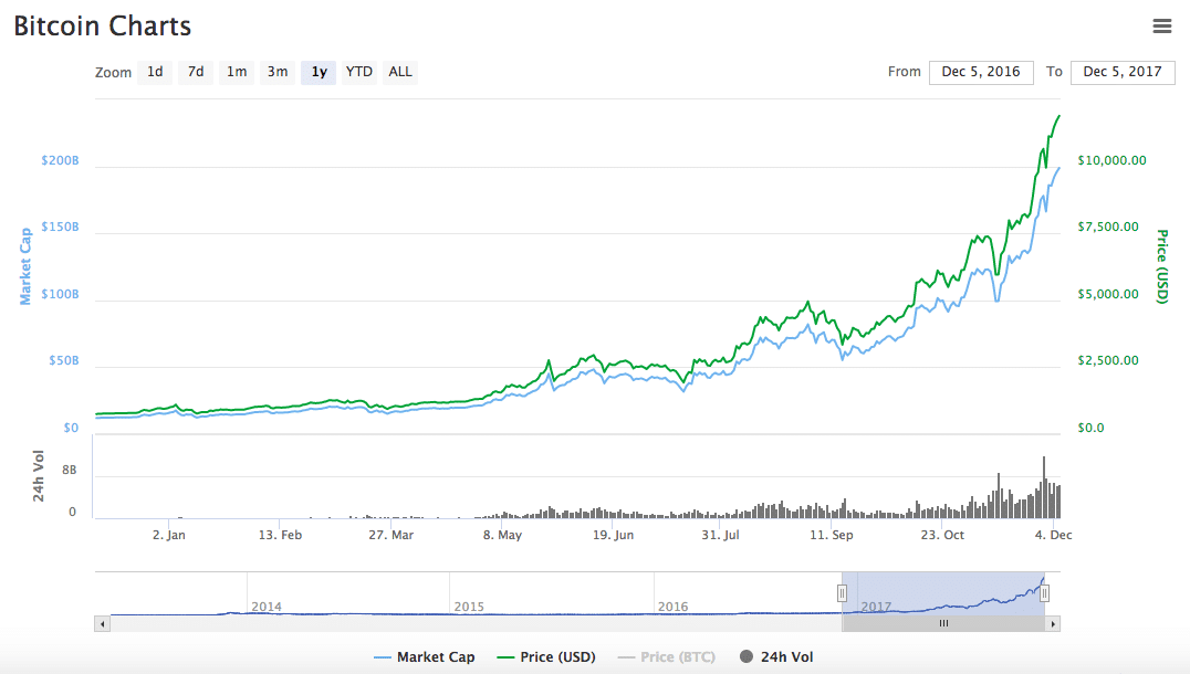 Bitcoin one year chart