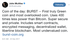 McAfee Burst Tweet