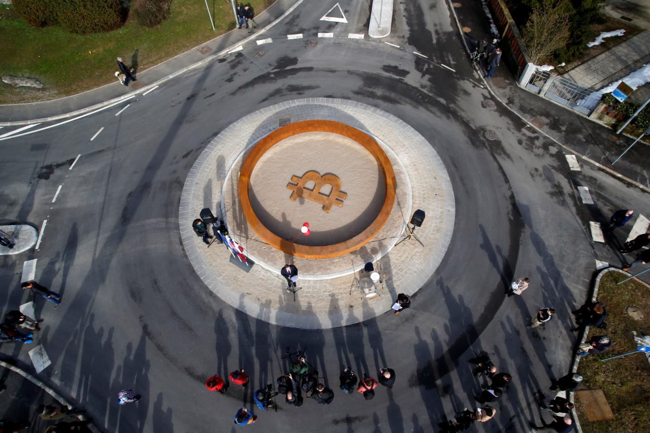 Bitcoin monument Kranj Slovenia