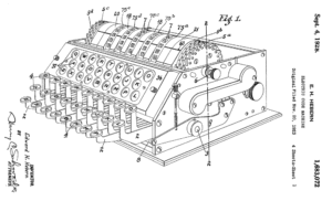 Cryptography. Patent application for an electric code machine, 1923.