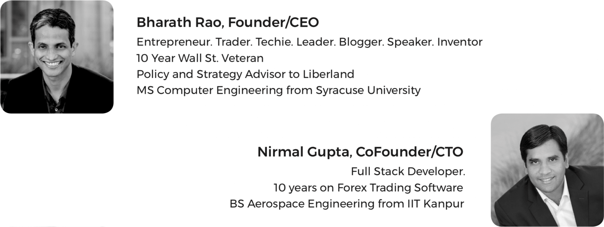 LEVERJ Founders Bharath Rao and Nirmal Gupta