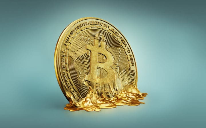 An image of a Melting Bitcoin. But don't worry, Bitcoin is alive and well.