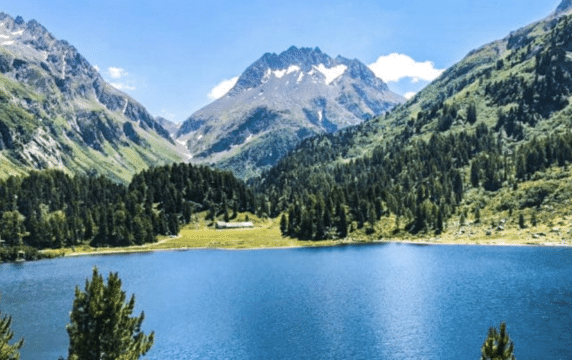 Alpine lake view in Switzerland