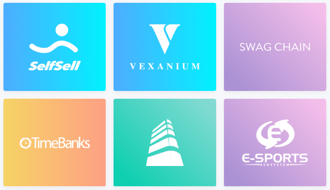 logos of participants within the Achain ecosystem