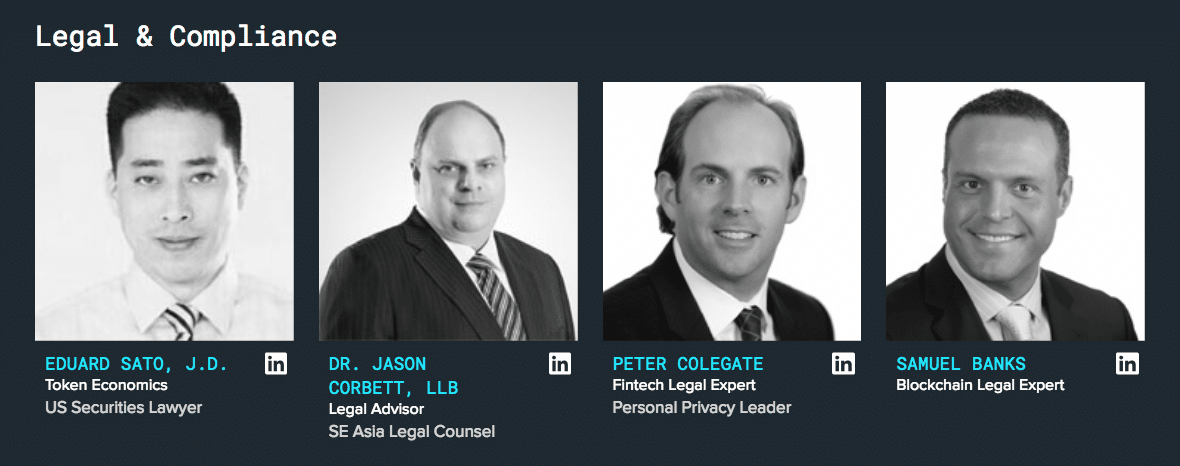 A section of the SelfKey legal team