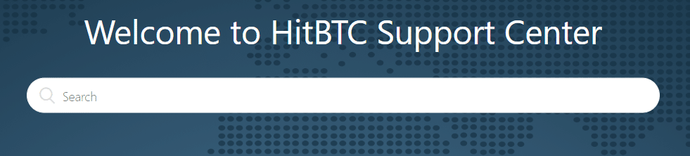HitBTC Support Center homepage banner