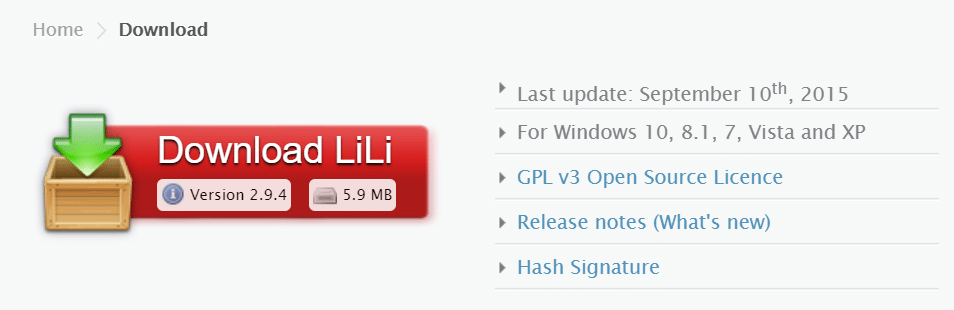 LiLi Download via Homepage