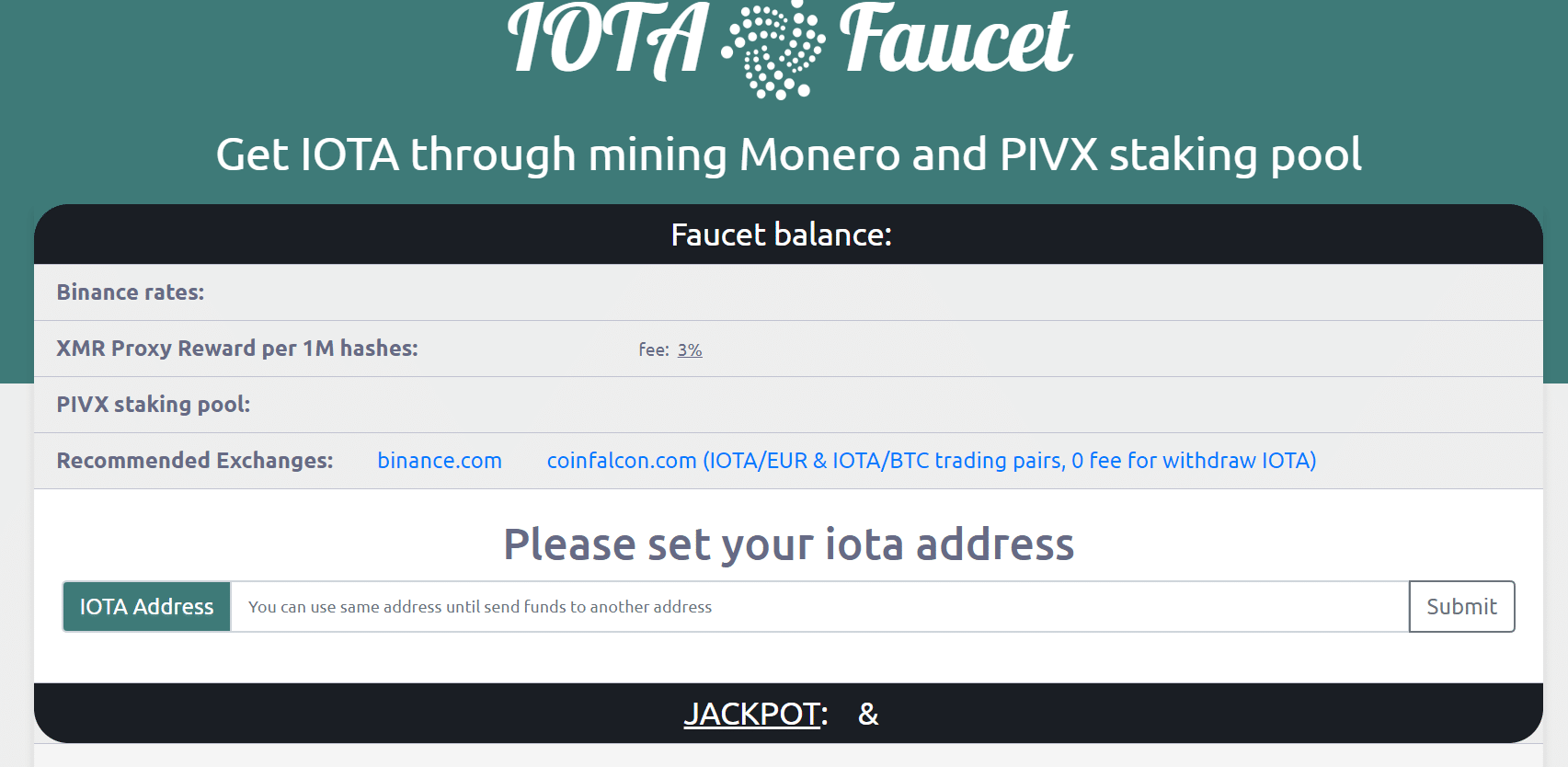 Mining IOTA via IOTA Faucet