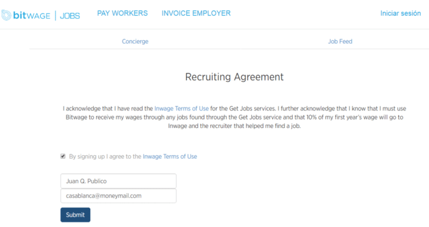 bitwage jobs and salaries  bitwage recruiting agreement