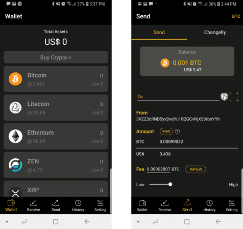 CoolWallet S App Interface