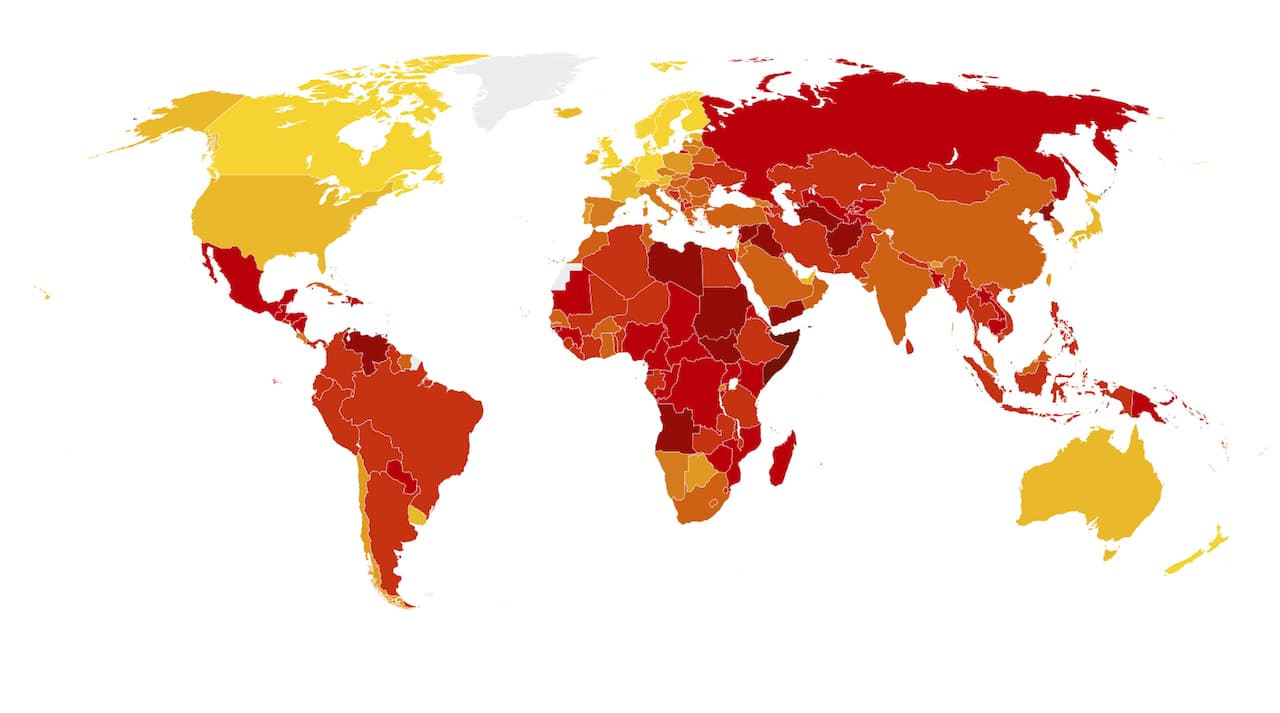 Global Corruption Index viaTransperancy International
