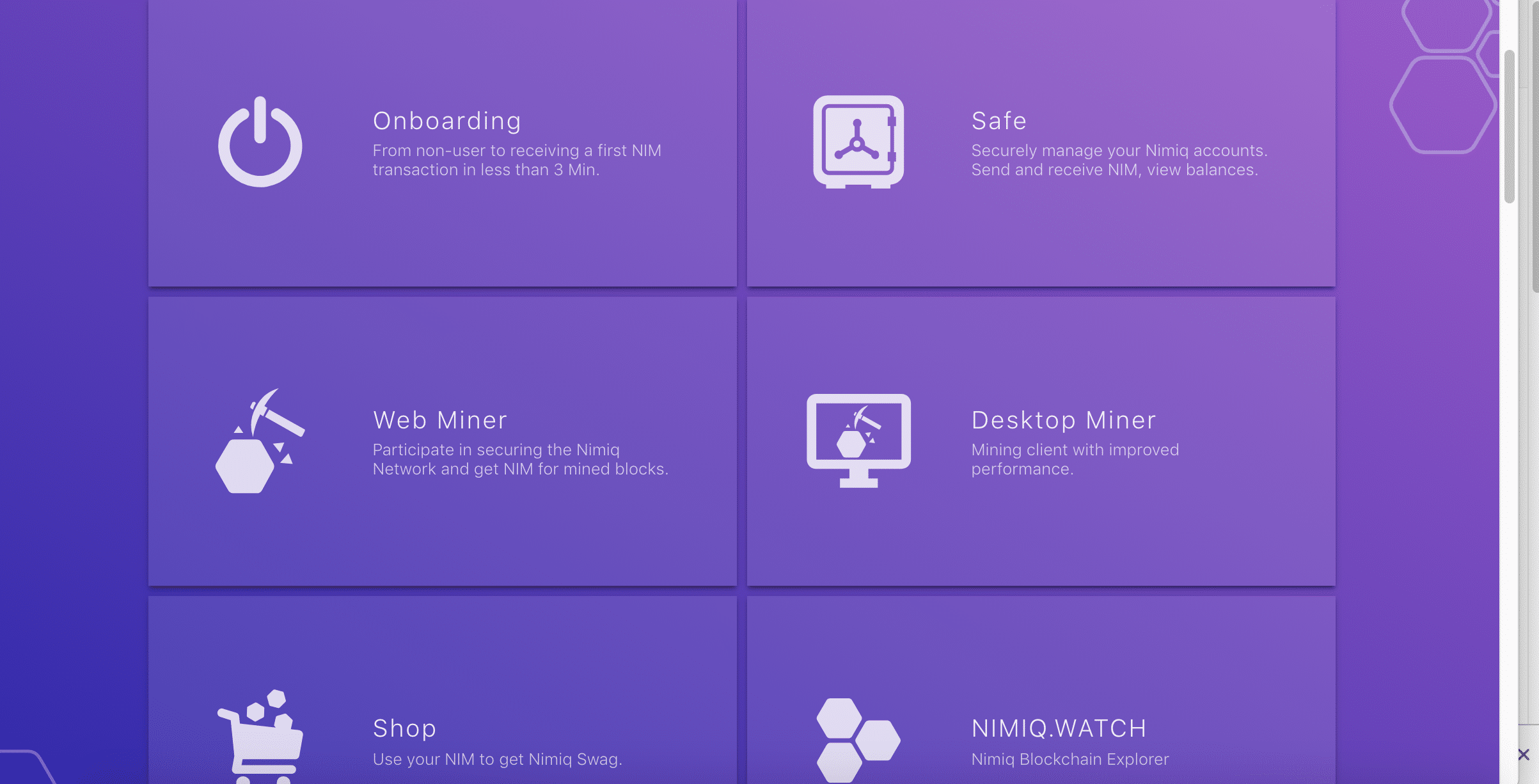 Range of apps on the Nimiq platform