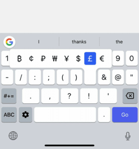 bitcoin google ios keyboard