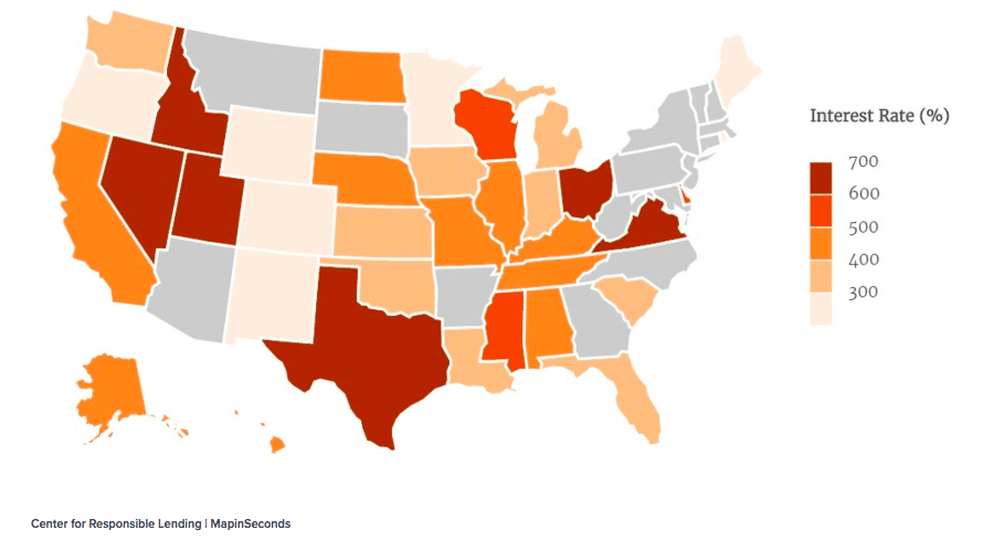 State-by-State Average Payday Loan Interest Rate