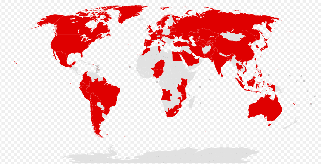 Countries affected by the 2017 WannCry ransomware attach. Source: Wikipedia