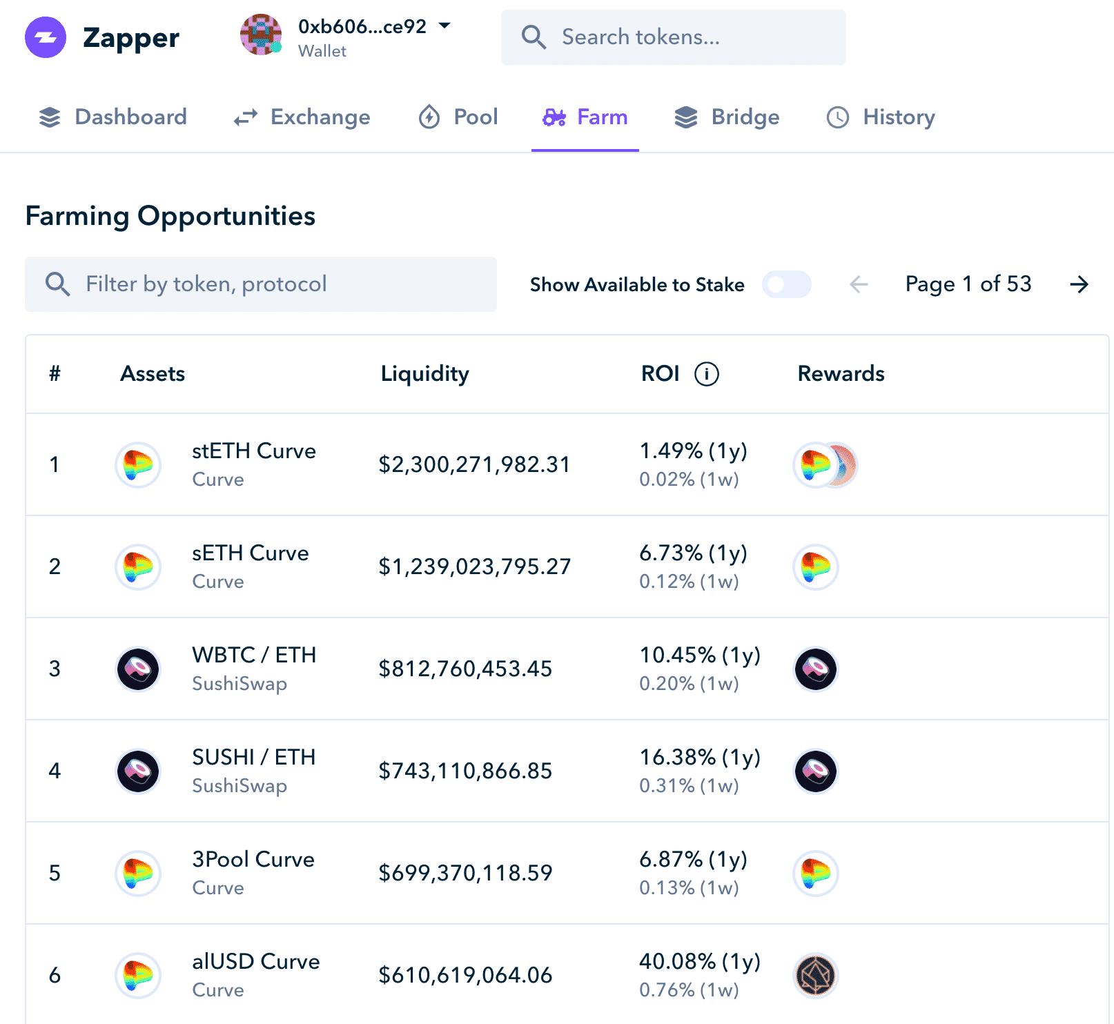 L'interface utilisateur de Zapper