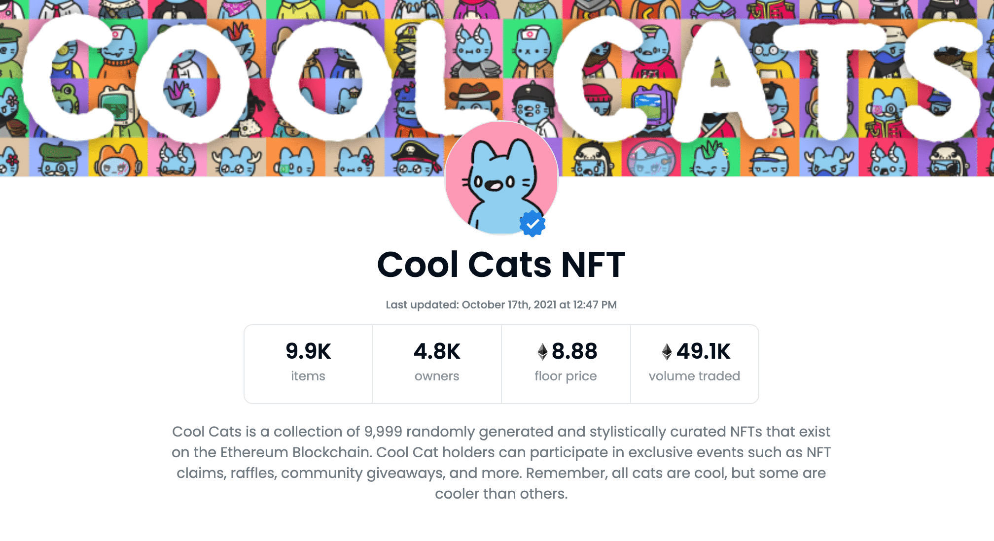 Cool Cats NFT on Opensea