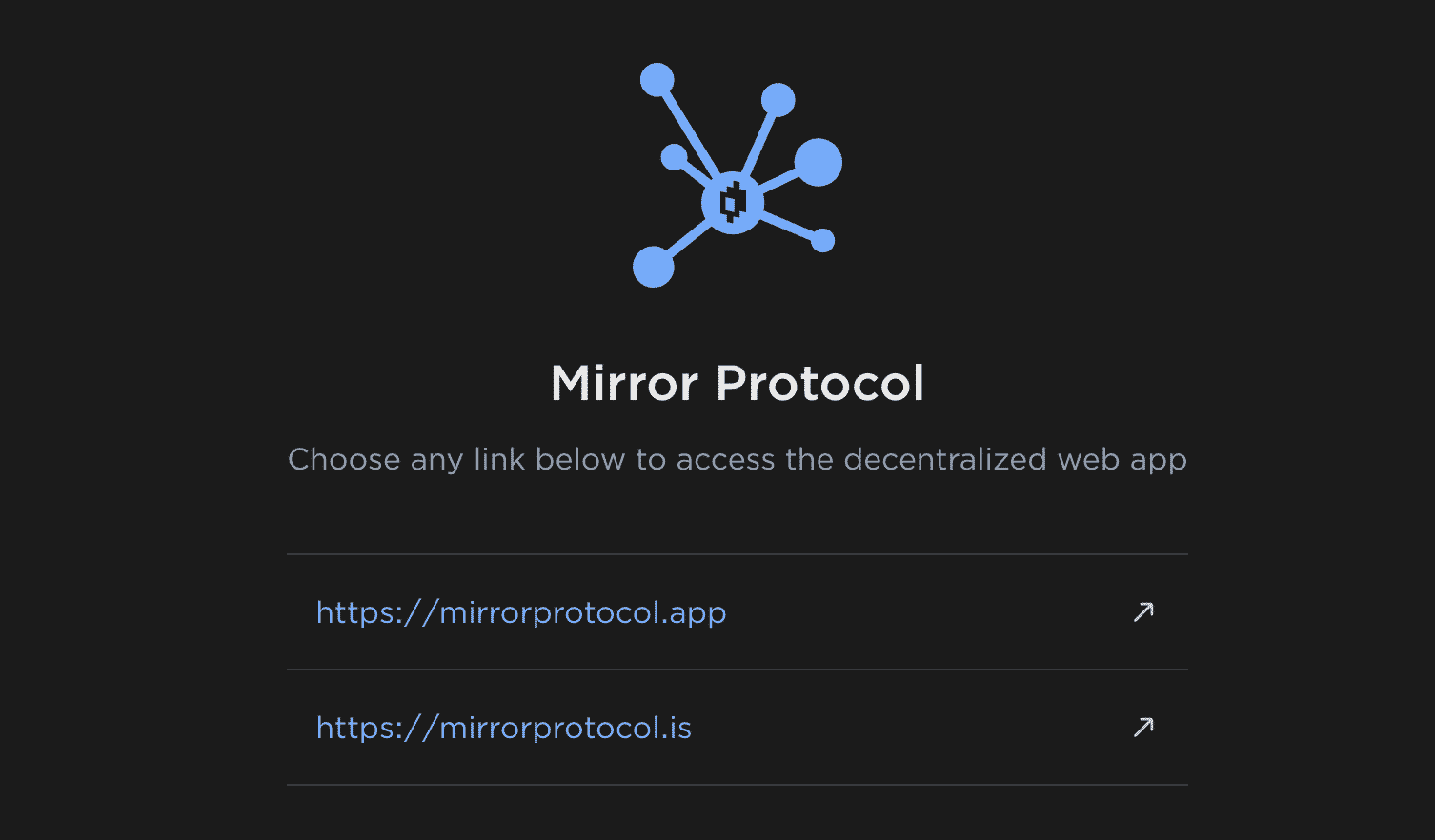 Mirror Protocol Landing Page