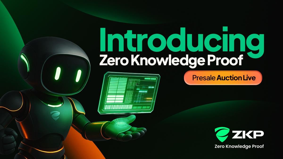Text says Introducing Zero Knowledge Proof (ZKP) & Presale is live