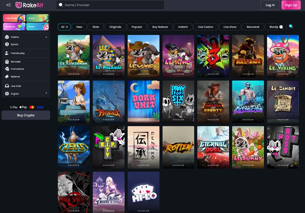 Hacksaw Gaming At Rakebit