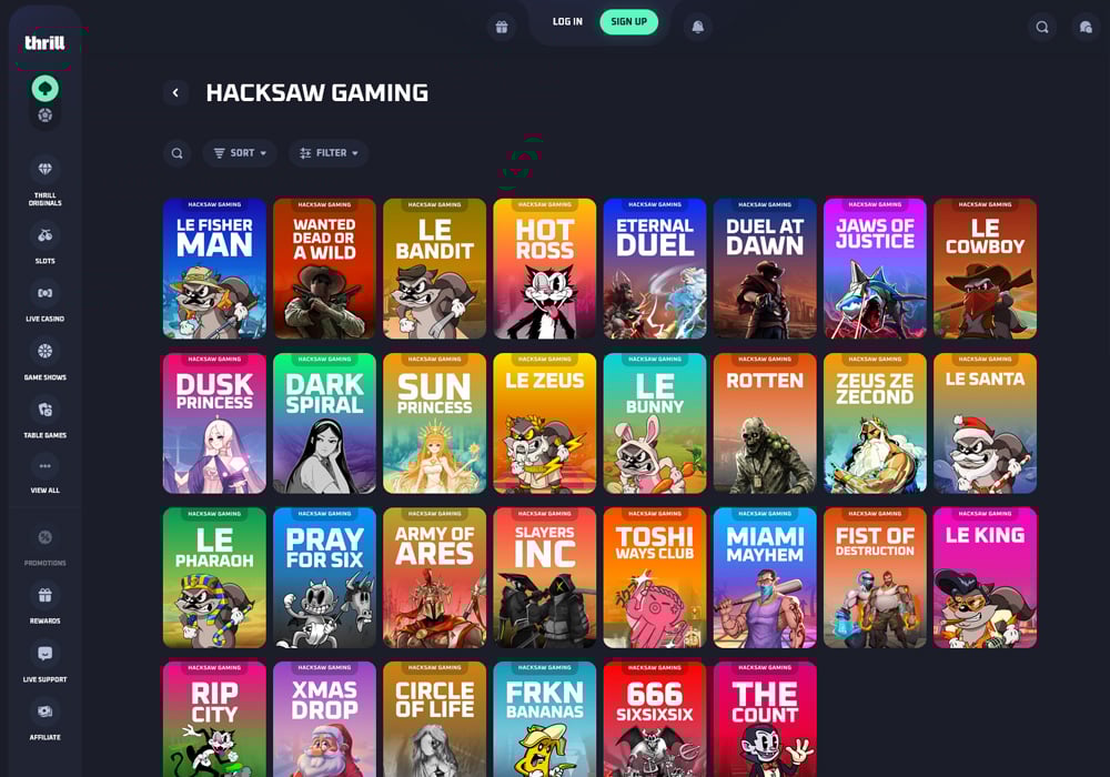 Hacksaw Gaming at Thrill