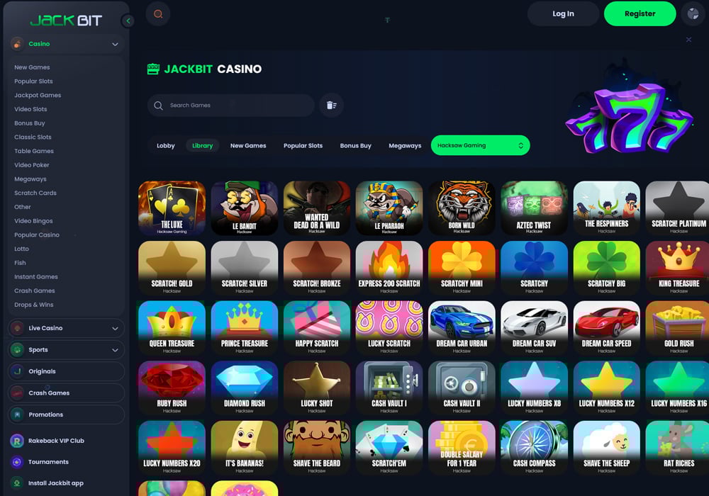 Hacksaw Gaming at Jackbit