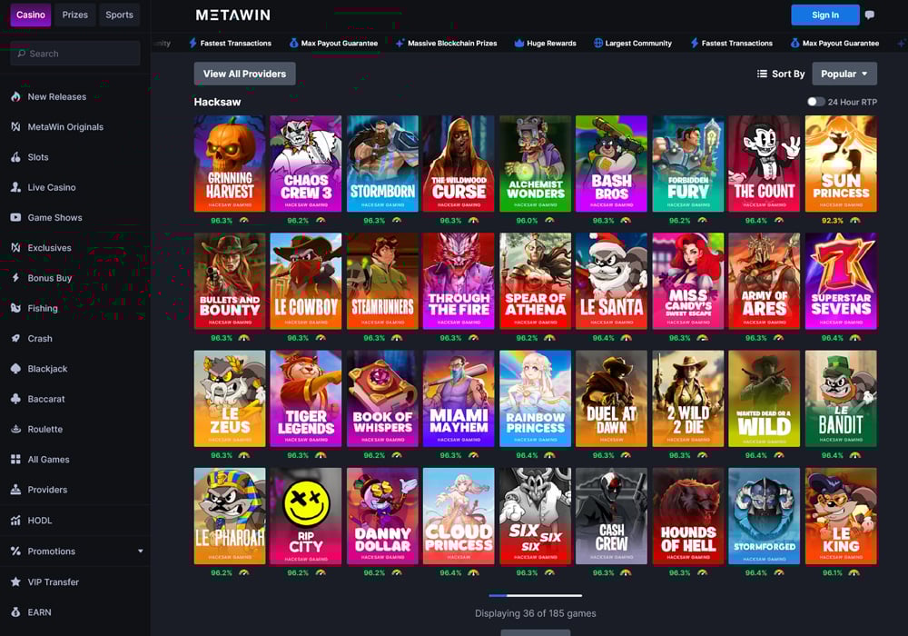 Hacksaw Gaming At metawin